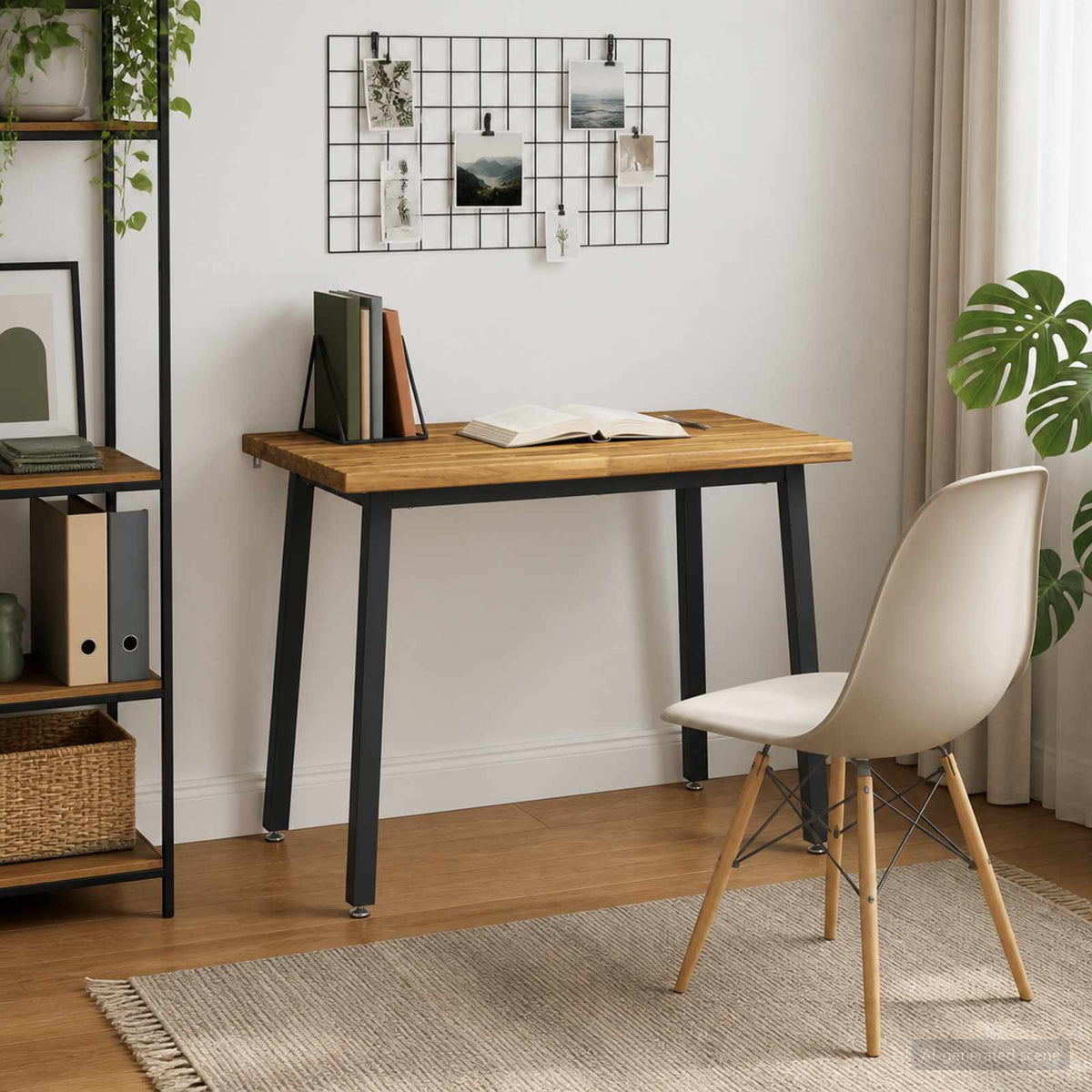 vidaXL 110 x 55 x 75 cm Solid Acacia Wood White and Black Rectangular