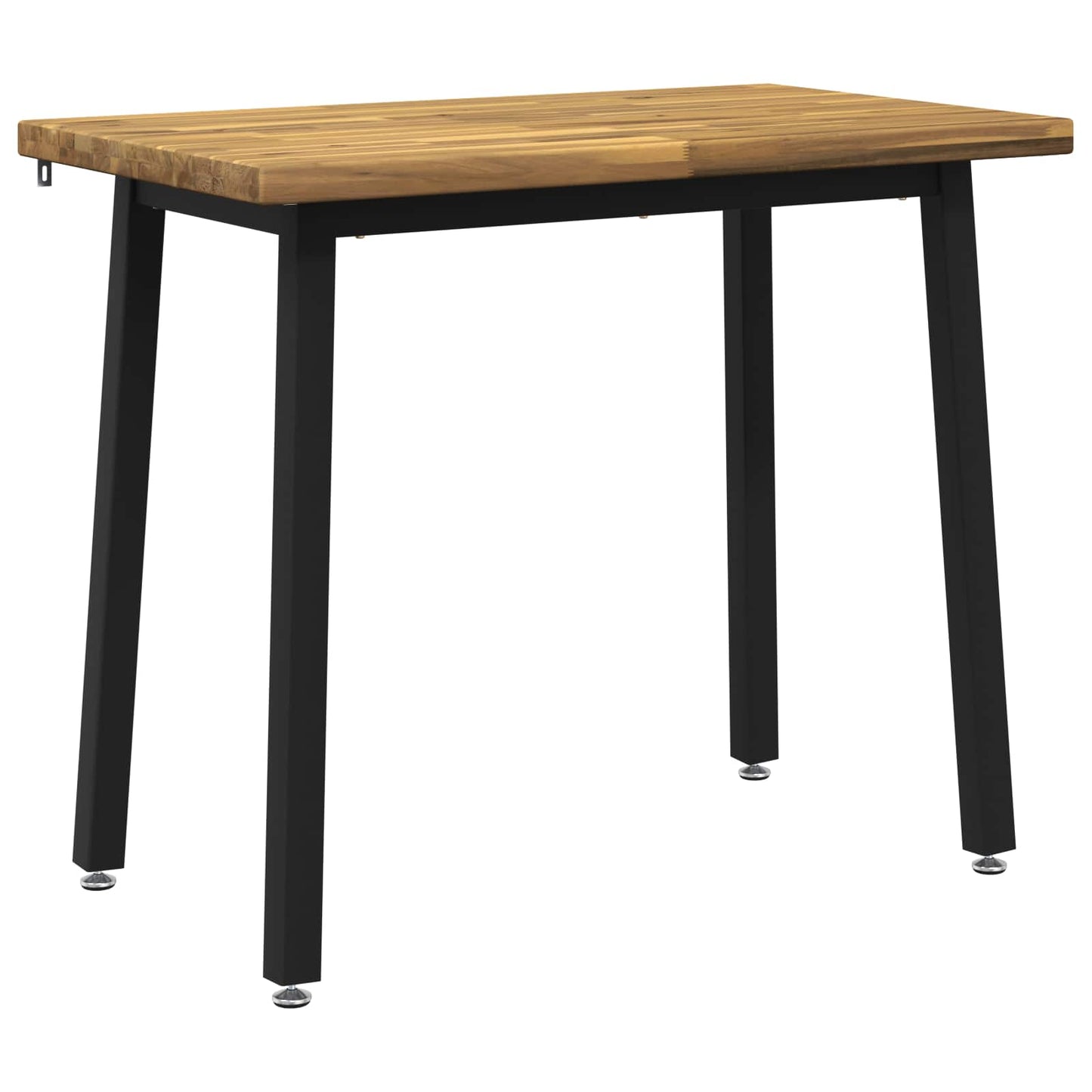 vidaXL 90 x 55 x 75 cm Solid Acacia Wood White and Black Rectangular