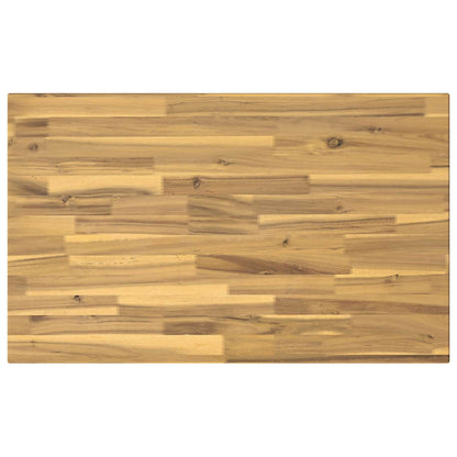 vidaXL 90 x 55 x 75 cm Solid Acacia Wood White and Black Rectangular