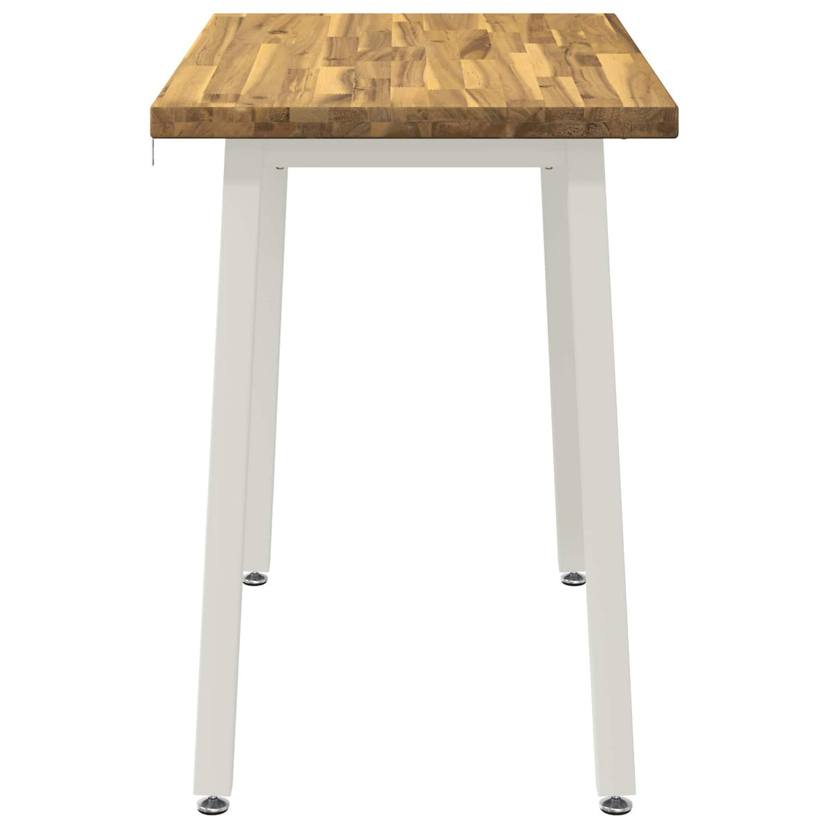 vidaXL 90 x 55 x 75 cm Solid Acacia Wood White Rectangular