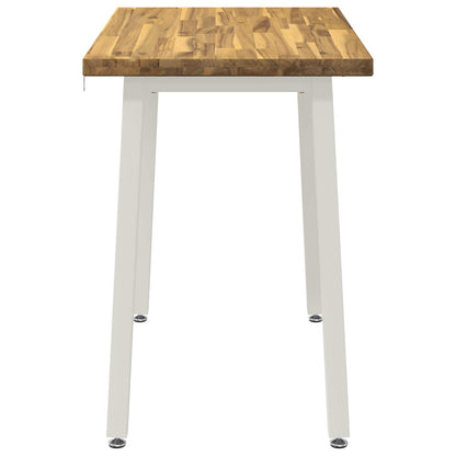 vidaXL 90 x 55 x 75 cm Solid Acacia Wood White Rectangular