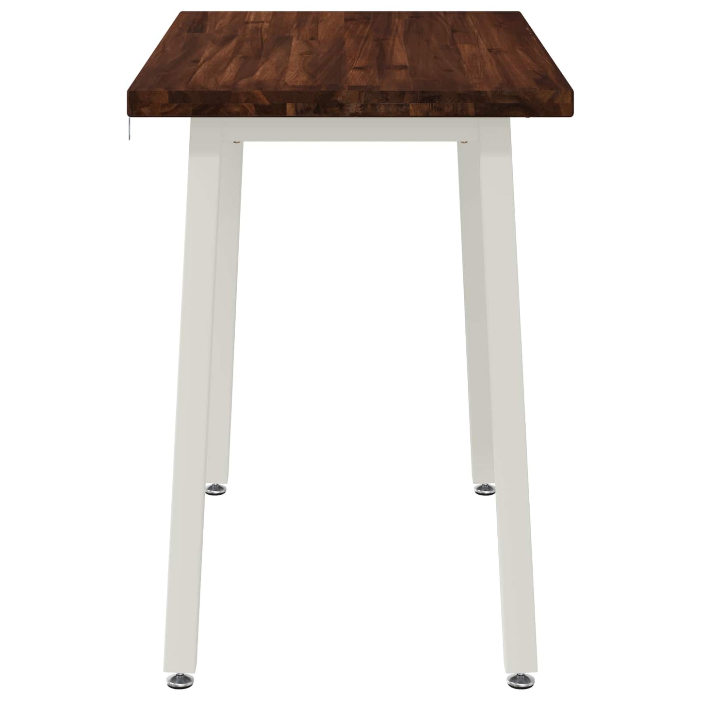 vidaXL 110 x 55 x 75 cm Solid Acacia Wood Dark Brown and White