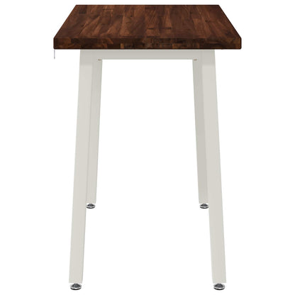 vidaXL 110 x 55 x 75 cm Solid Acacia Wood Dark Brown and White