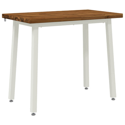 vidaXL 110 x 55 x 75 cm Solid Acacia Wood Natural and White