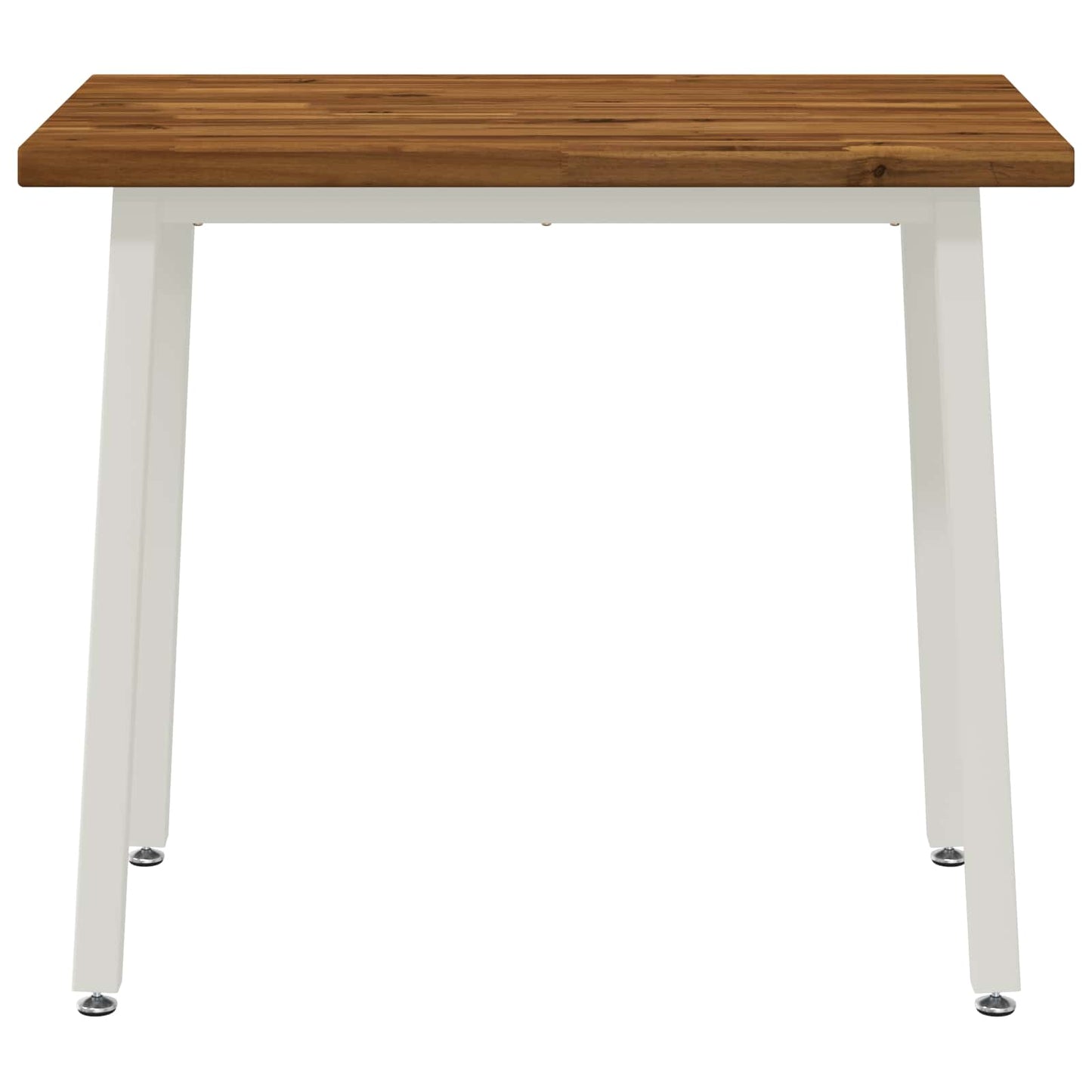 vidaXL 110 x 55 x 75 cm Solid Acacia Wood Natural and White