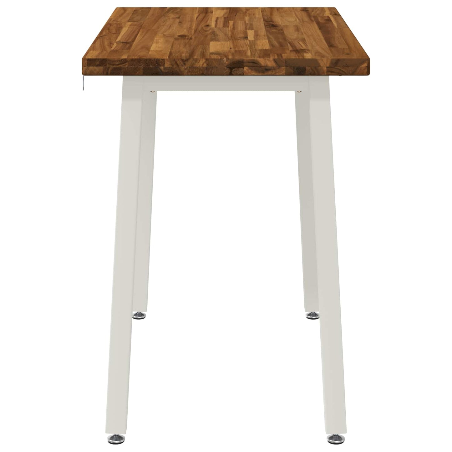 vidaXL 110 x 55 x 75 cm Solid Acacia Wood Natural and White
