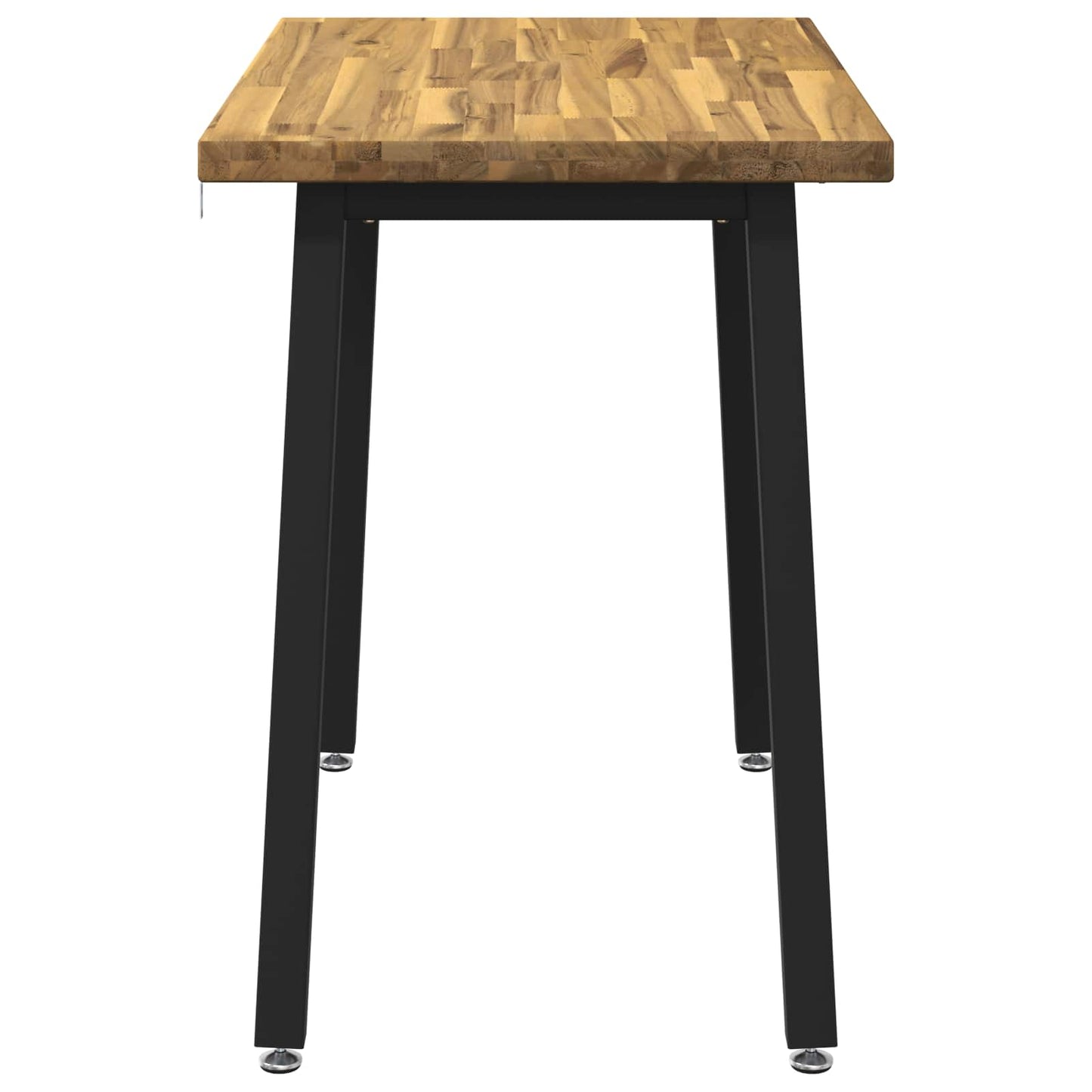 vidaXL 110 x 55 x 75 cm Solid Acacia Wood White and Black Rectangular