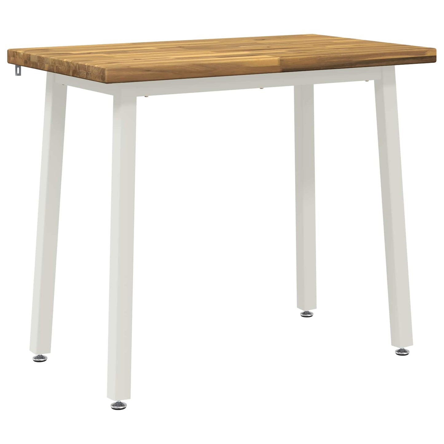 vidaXL 110 x 55 x 75 cm Solid Acacia Wood White Rectangular
