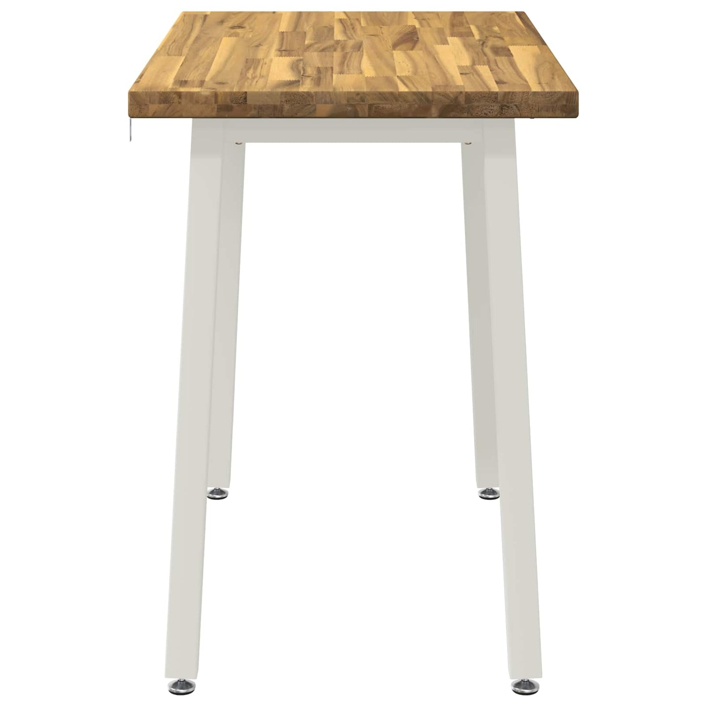 vidaXL 110 x 55 x 75 cm Solid Acacia Wood White Rectangular
