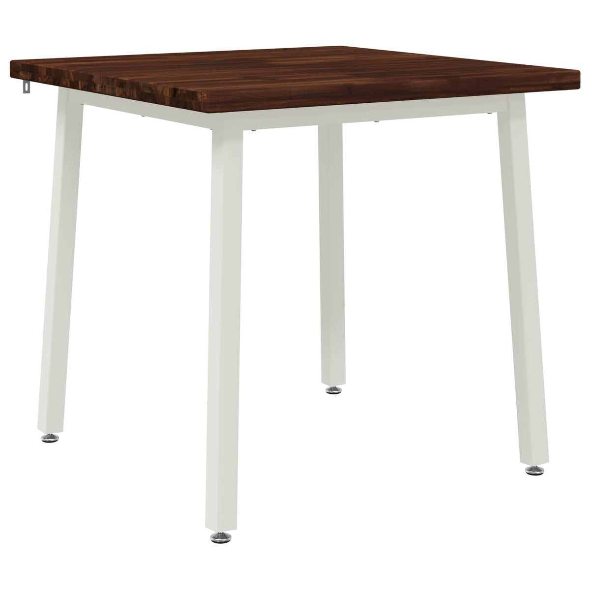 vidaXL 70 x 70 x 75 cm Solid Acacia Wood Dark Brown and White Square