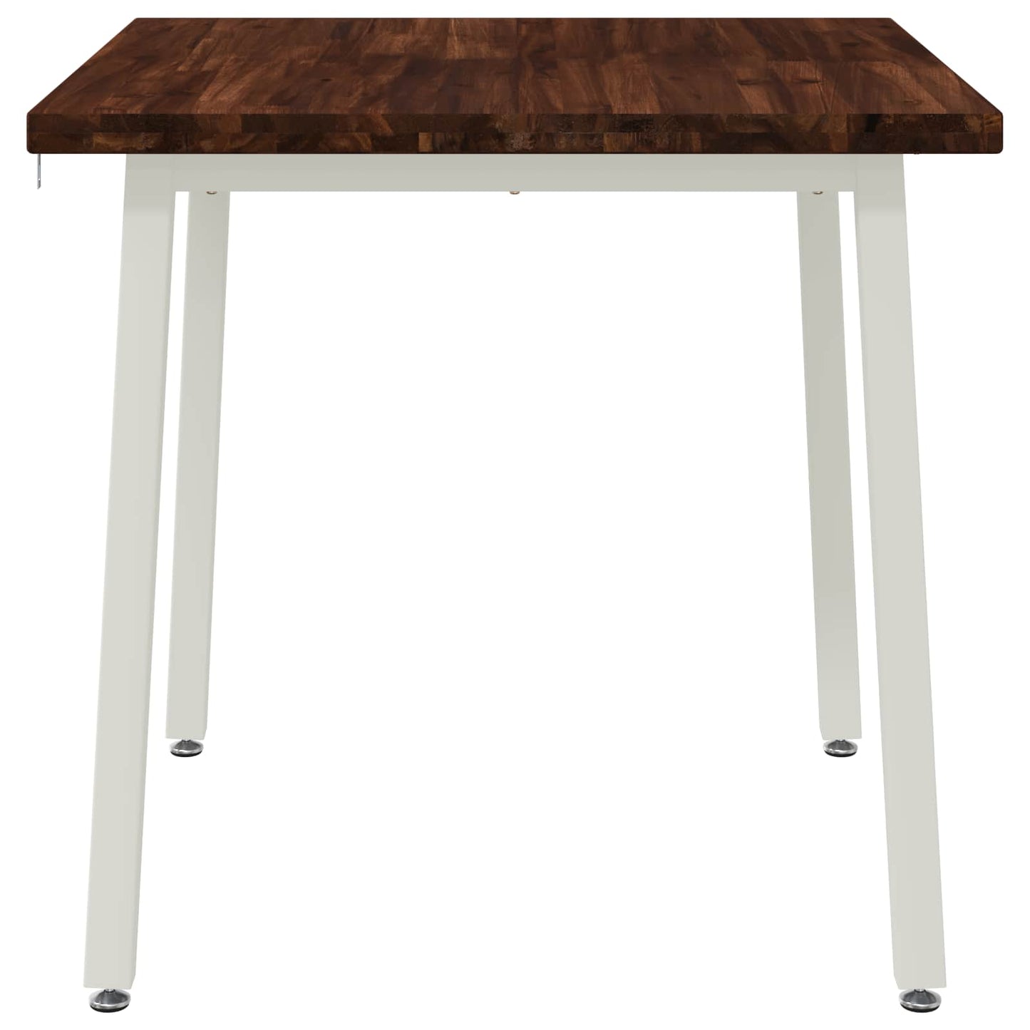 vidaXL 70 x 70 x 75 cm Solid Acacia Wood Dark Brown and White Square