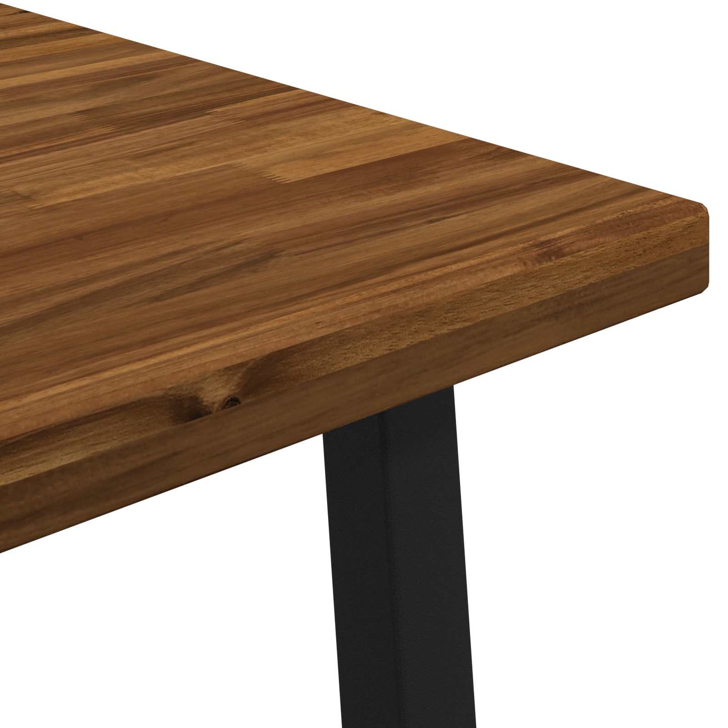 vidaXL 70 x 70 x 75 cm Solid Acacia Wood Natural and Black Square