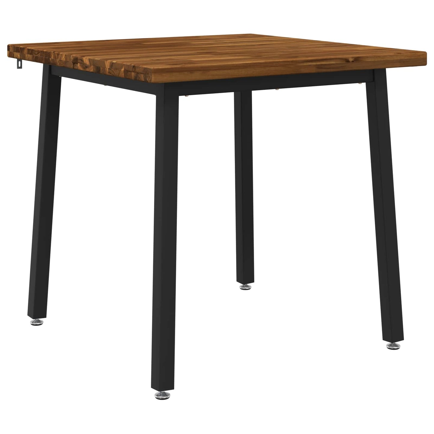 vidaXL 70 x 70 x 75 cm Solid Acacia Wood Natural and Black Square