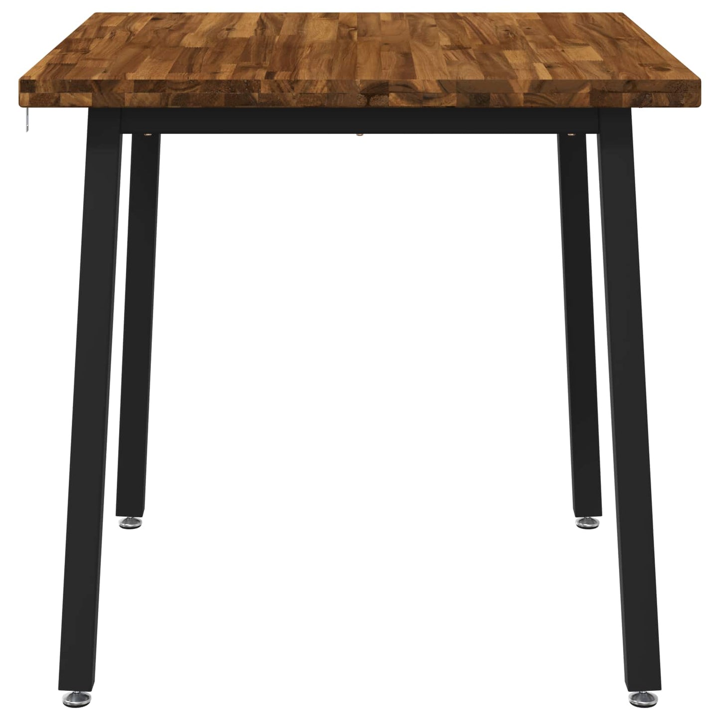 vidaXL 70 x 70 x 75 cm Solid Acacia Wood Natural and Black Square