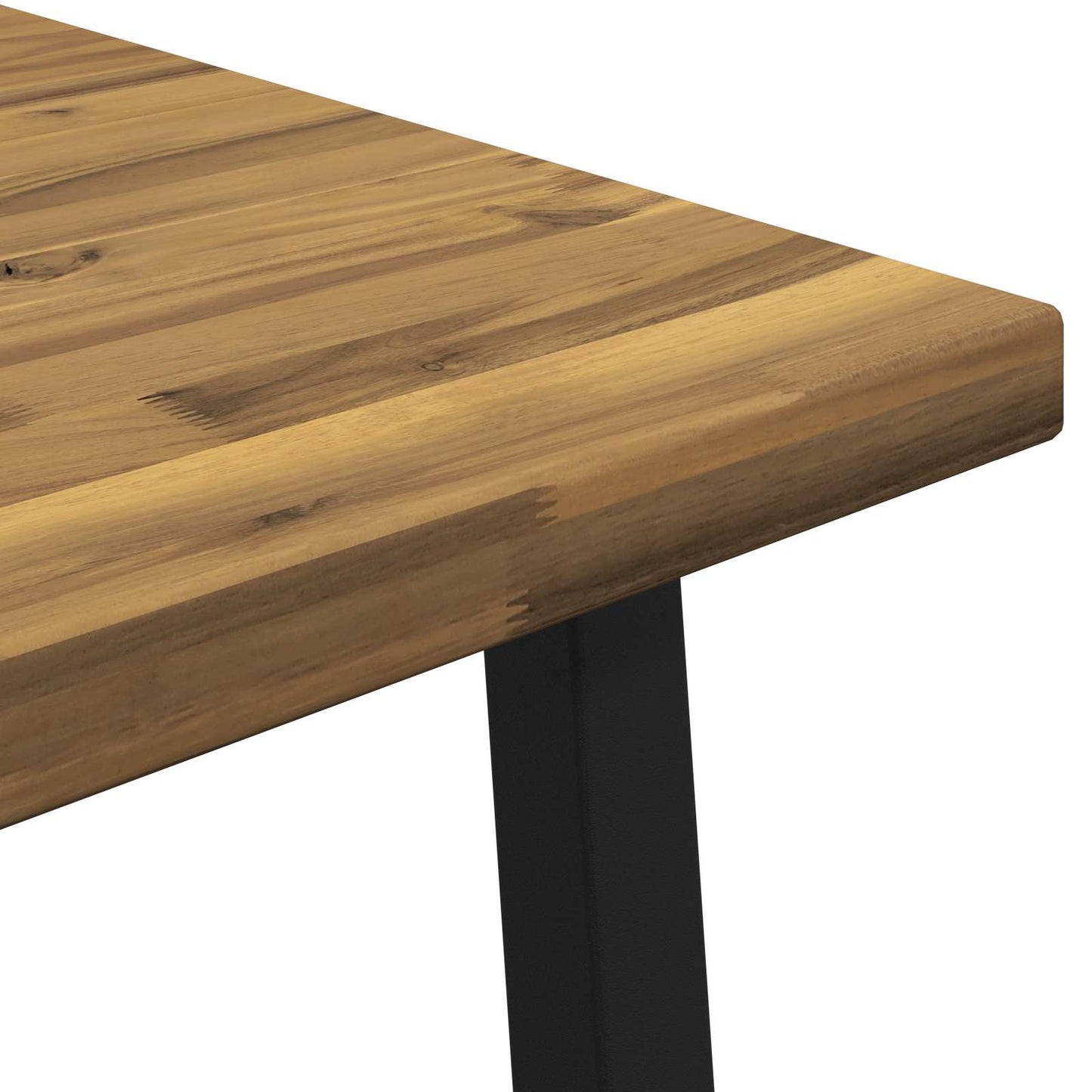 vidaXL 70 x 70 x 75 cm Solid Acacia Wood White and Black Square