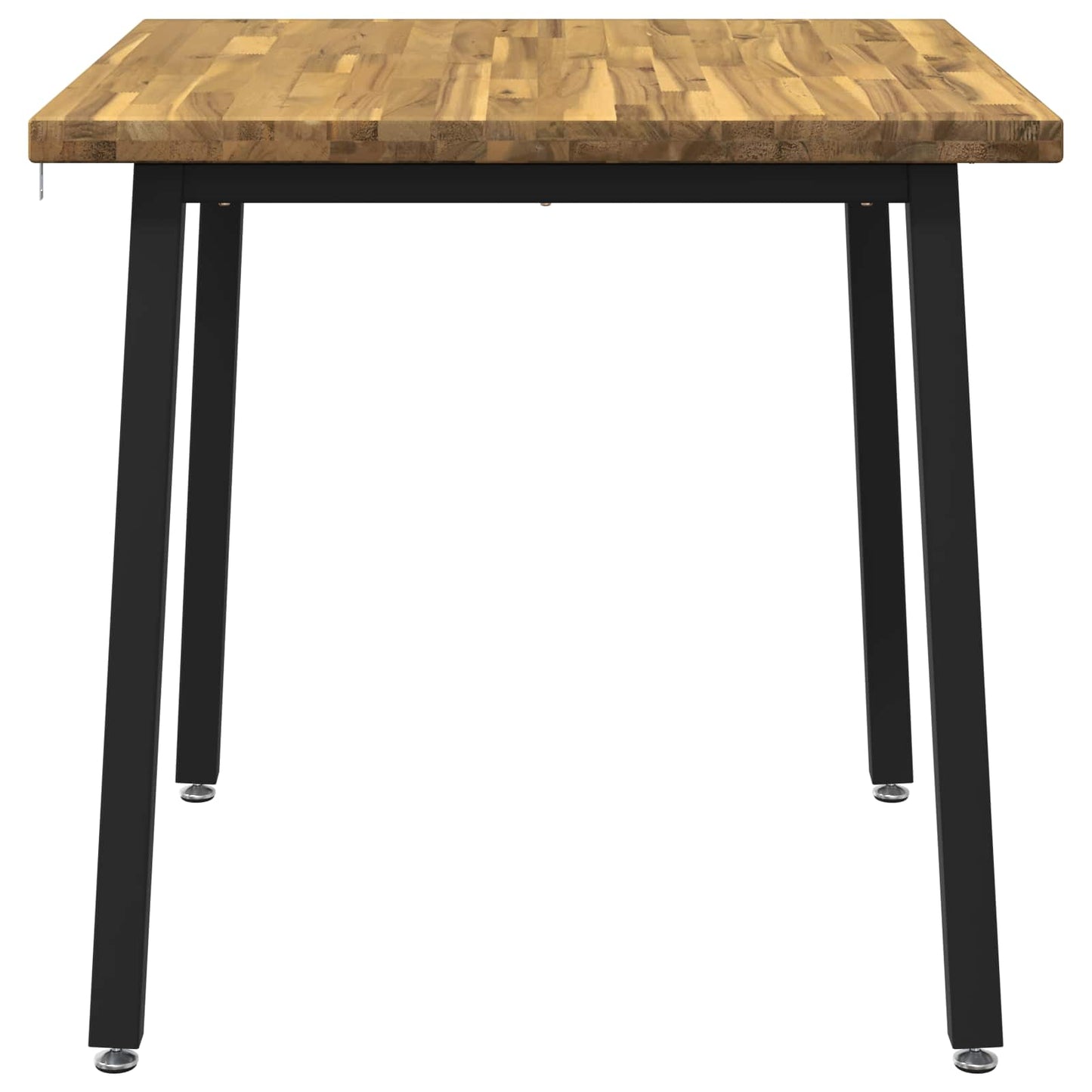 vidaXL 70 x 70 x 75 cm Solid Acacia Wood White and Black Square