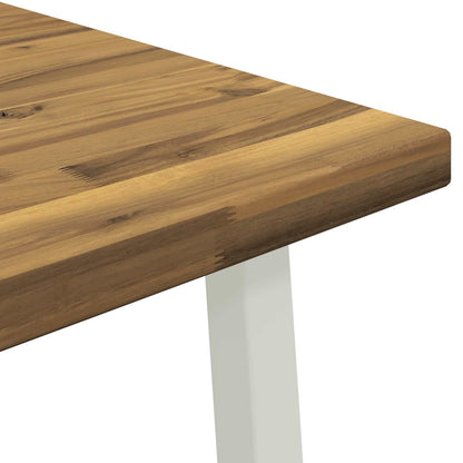 vidaXL 70 x 70 x 75 cm Solid Acacia Wood White Square
