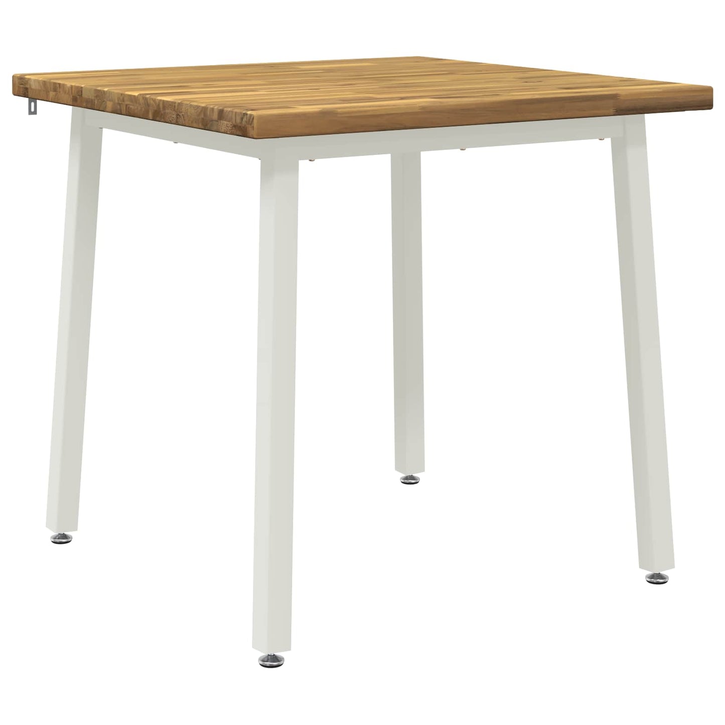 vidaXL 70 x 70 x 75 cm Solid Acacia Wood White Square