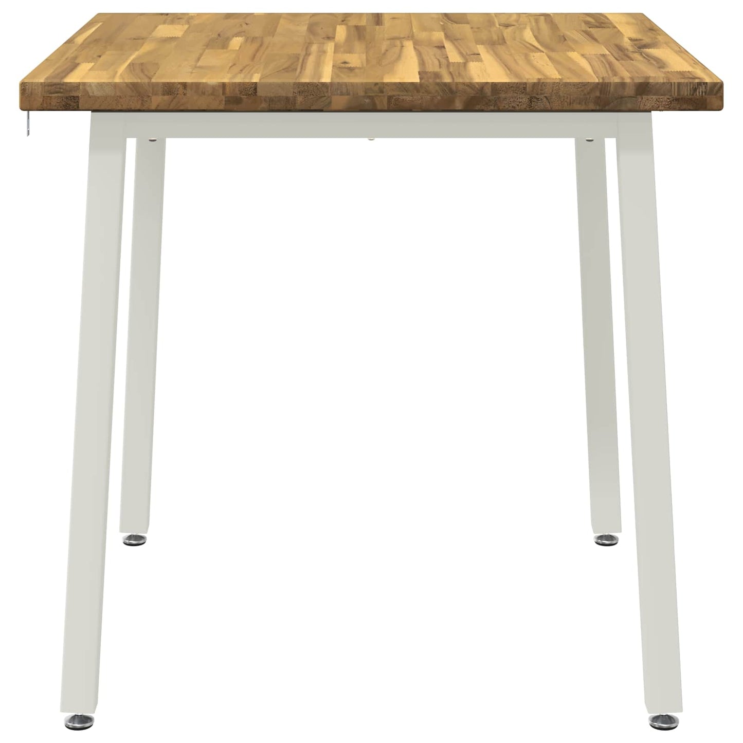 vidaXL 70 x 70 x 75 cm Solid Acacia Wood White Square