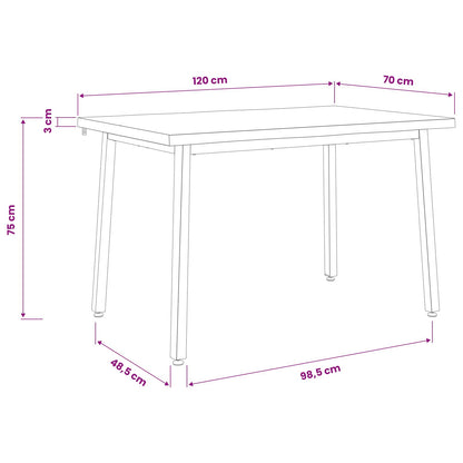 vidaXL 120 x 70 x 75 cm Solid Acacia Wood Dark Brown and Black