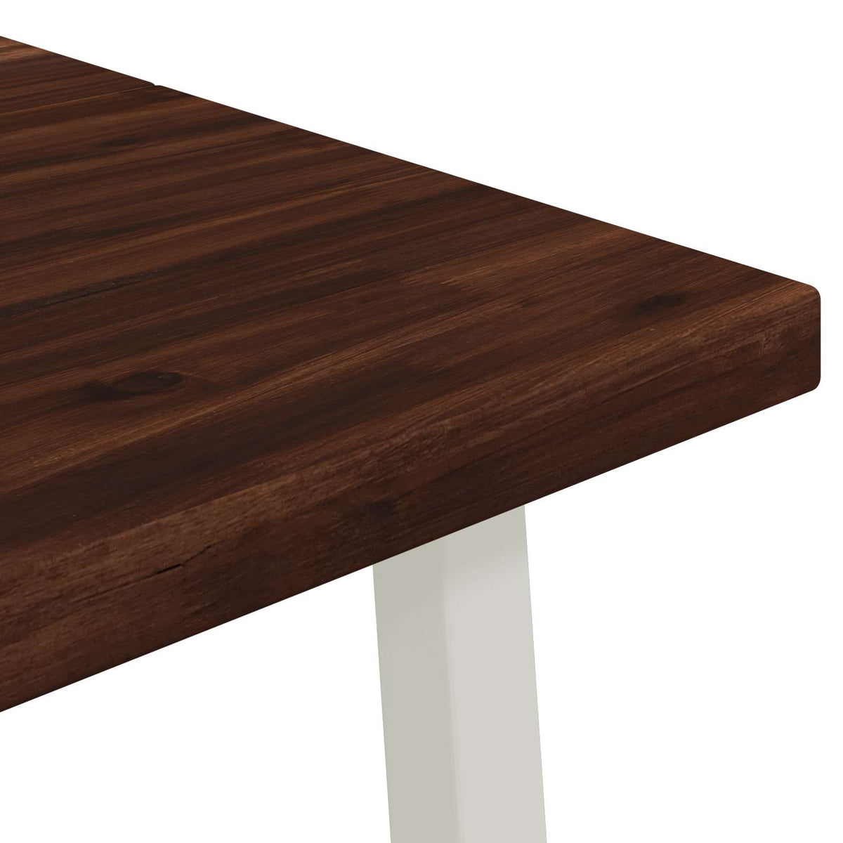 vidaXL 120 x 70 x 75 cm Solid Acacia Wood Dark Brown and White