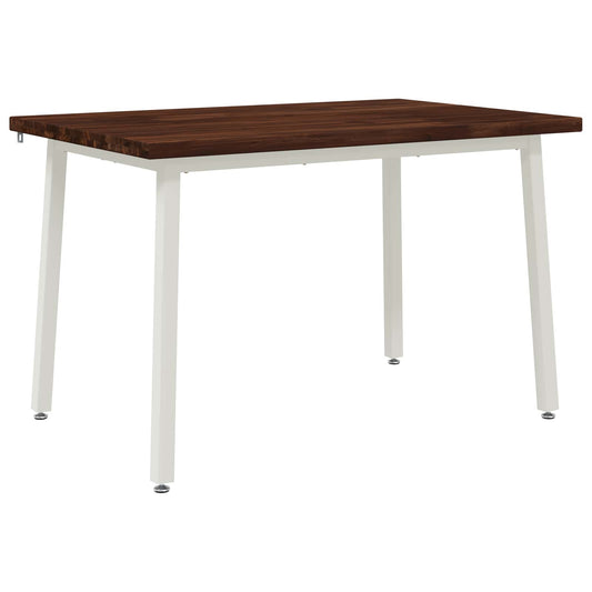 vidaXL 120 x 70 x 75 cm Solid Acacia Wood Dark Brown and White