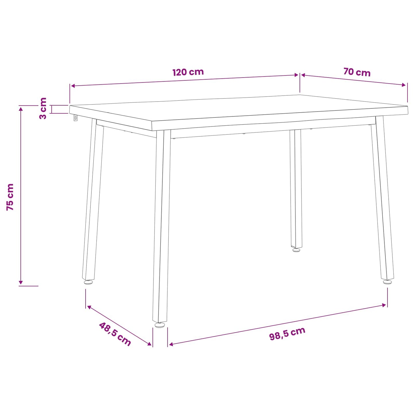 vidaXL 120 x 70 x 75 cm Solid Acacia Wood Natural and Coffee