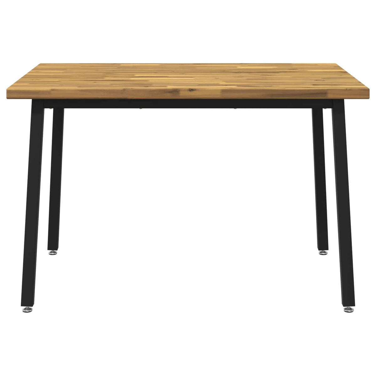 vidaXL 120 x 70 x 75 cm Solid Acacia Wood White and Black Rectangular