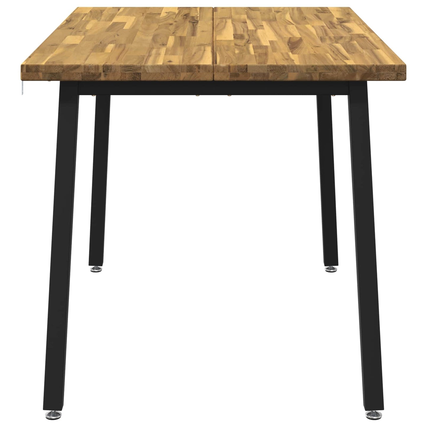 vidaXL 120 x 70 x 75 cm Solid Acacia Wood White and Black Rectangular