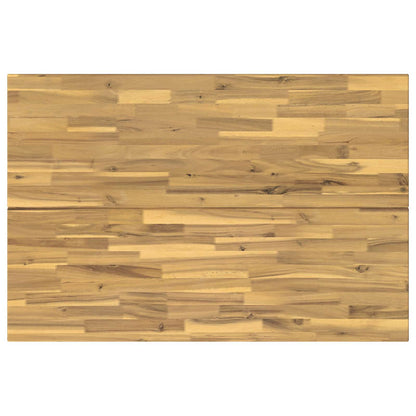 vidaXL 120 x 70 x 75 cm Solid Acacia Wood White and Black Rectangular