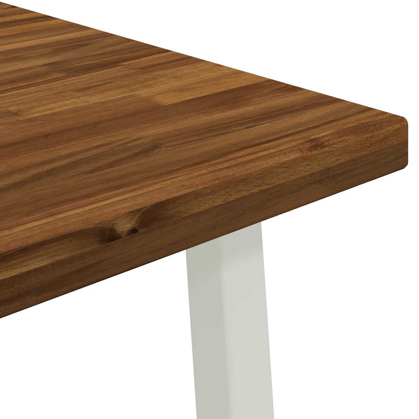 vidaXL 80 x 80 x 75 cm Solid Acacia Wood Natural and White Square