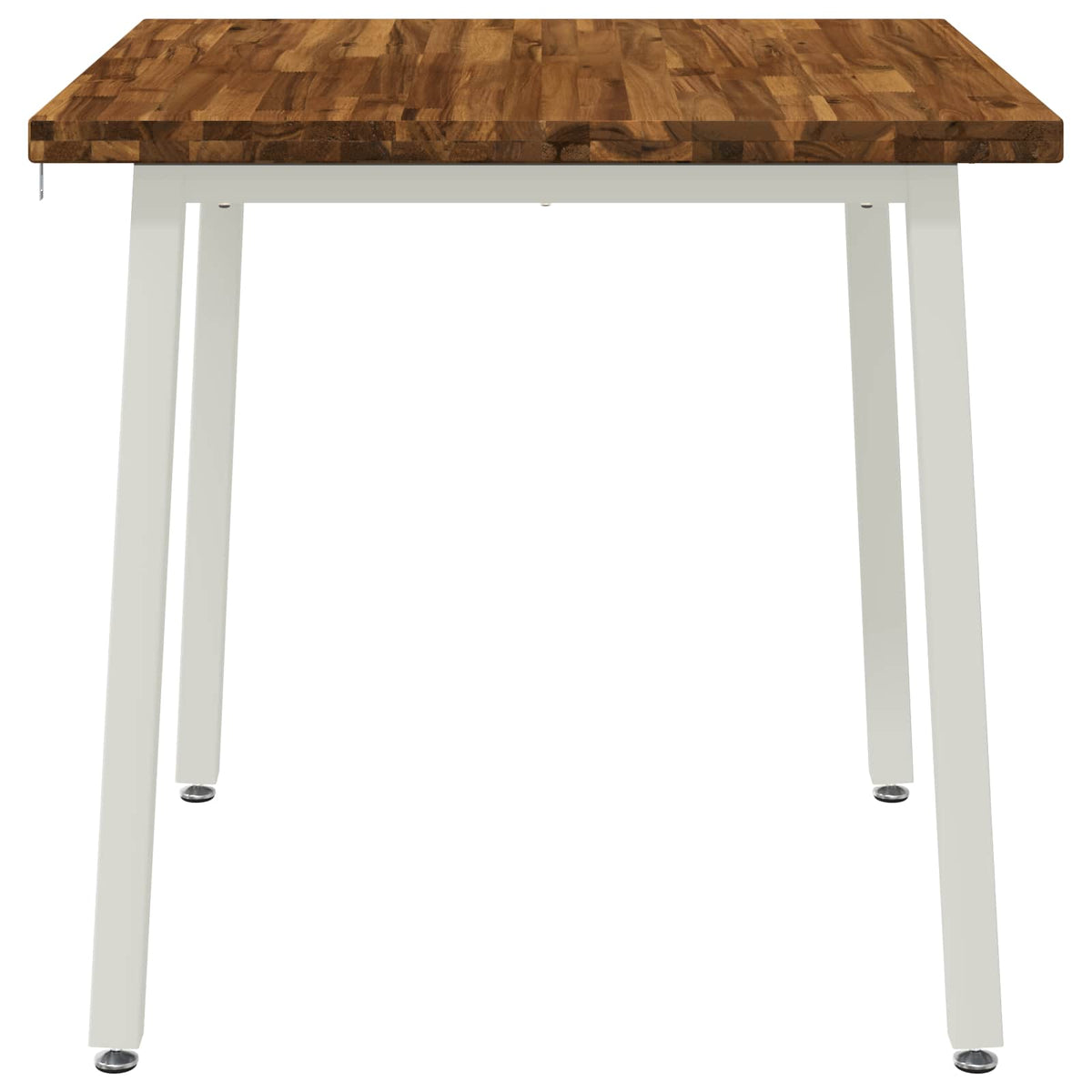 vidaXL 80 x 80 x 75 cm Solid Acacia Wood Natural and White Square