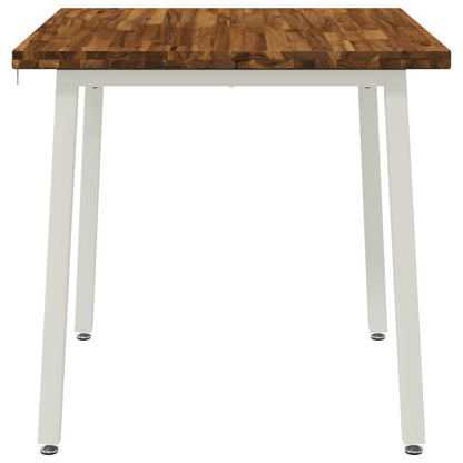 vidaXL 80 x 80 x 75 cm Solid Acacia Wood Natural and White Square