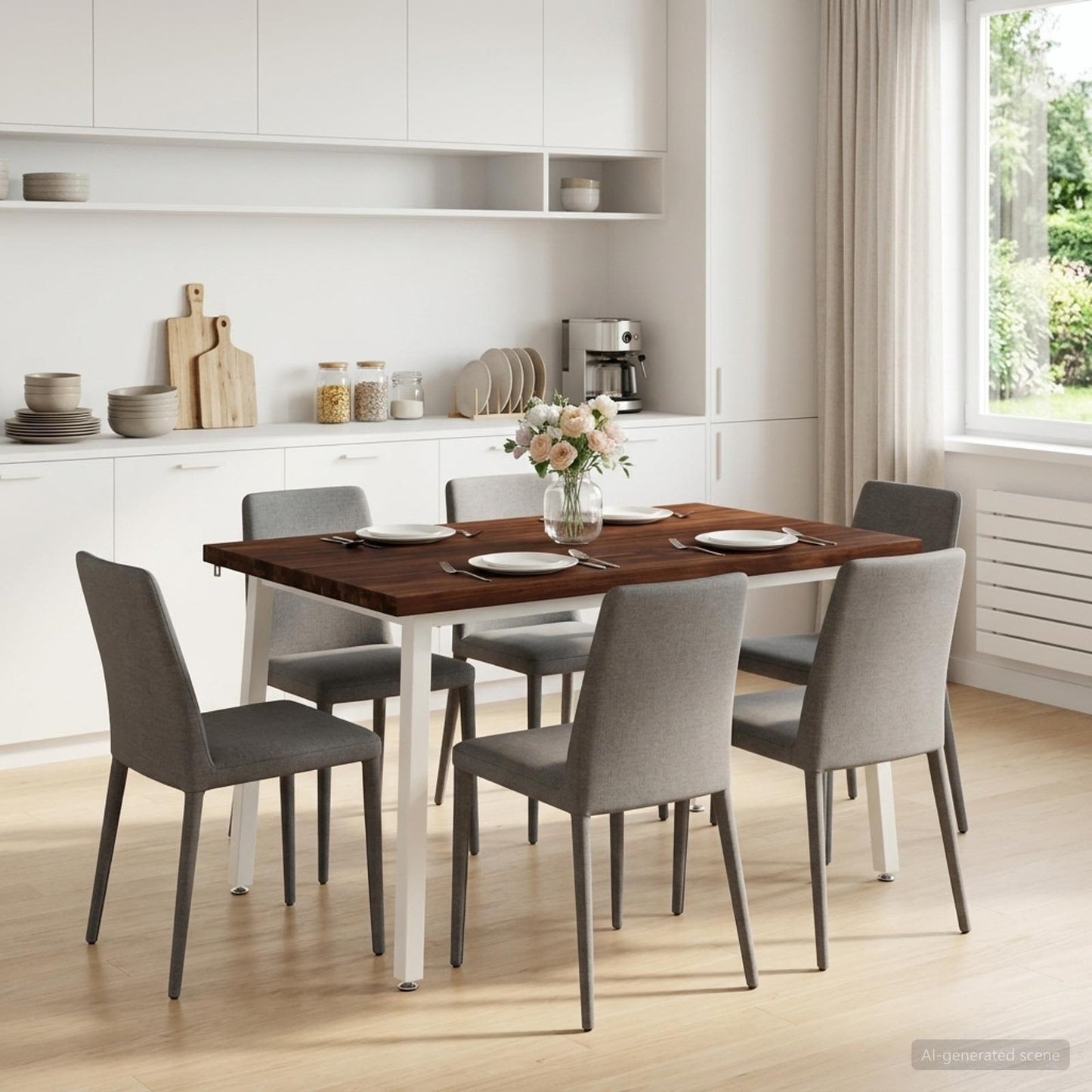 vidaXL 120 x 80 x 75 cm Solid Acacia Wood Dark Brown and White