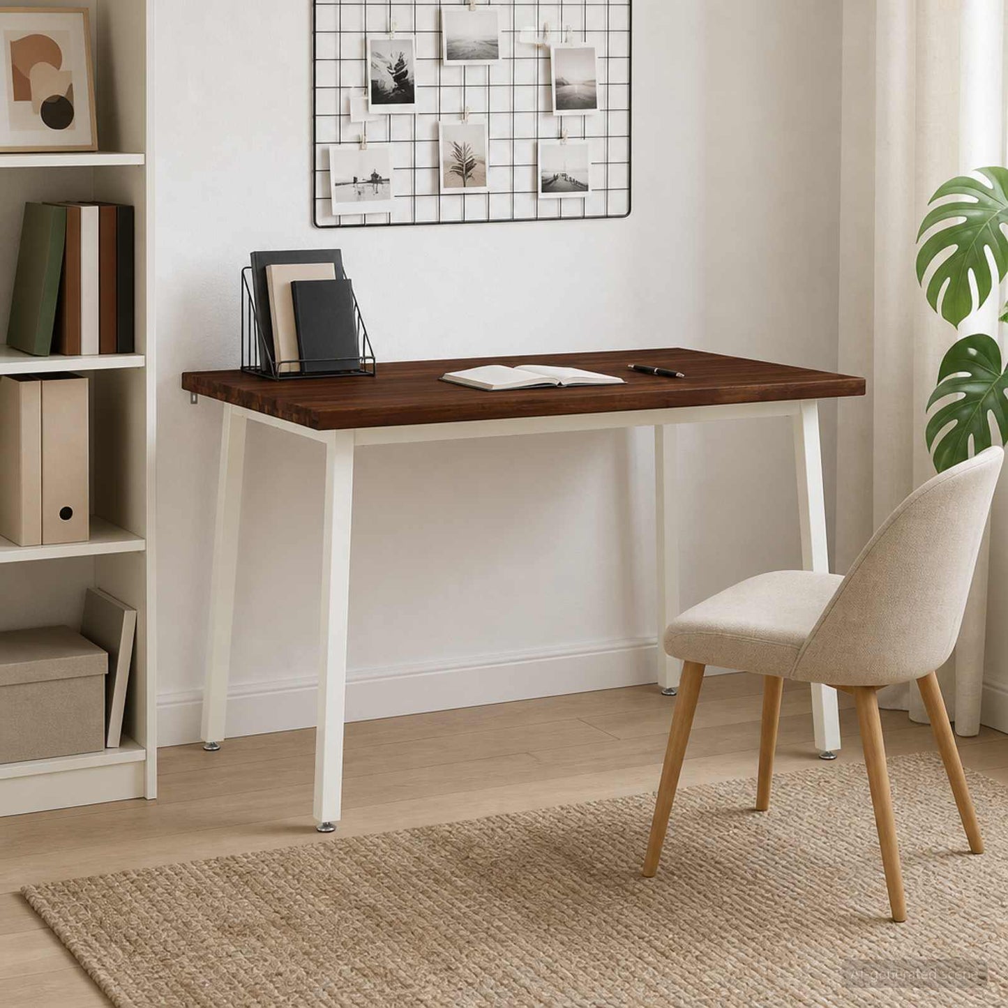 vidaXL 120 x 80 x 75 cm Solid Acacia Wood Dark Brown and White