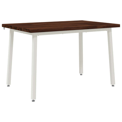 vidaXL 120 x 80 x 75 cm Solid Acacia Wood Dark Brown and White