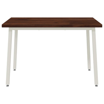 vidaXL 120 x 80 x 75 cm Solid Acacia Wood Dark Brown and White