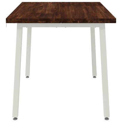 vidaXL 120 x 80 x 75 cm Solid Acacia Wood Dark Brown and White