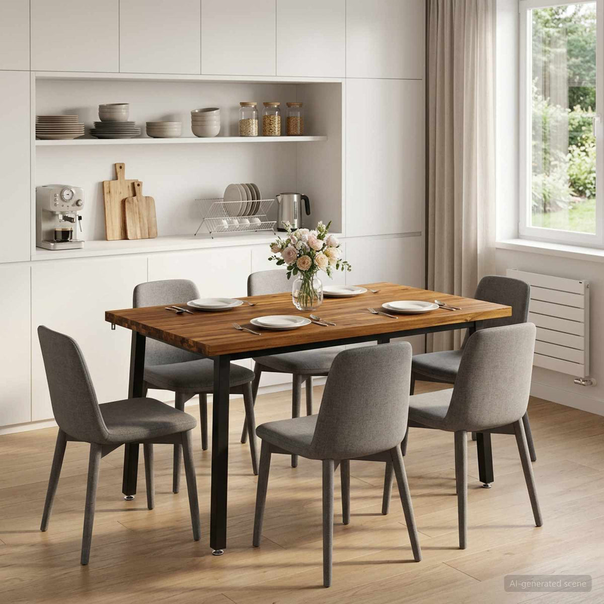 vidaXL 120 x 80 x 75 cm Solid Acacia Wood Natural and Black