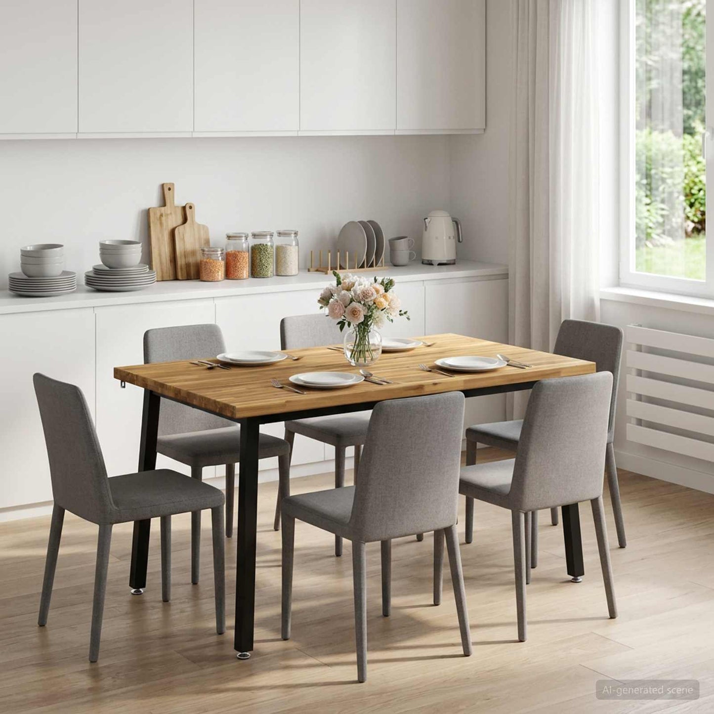 vidaXL 120 x 70 x 75 cm Solid Acacia Wood White and Black Rectangular