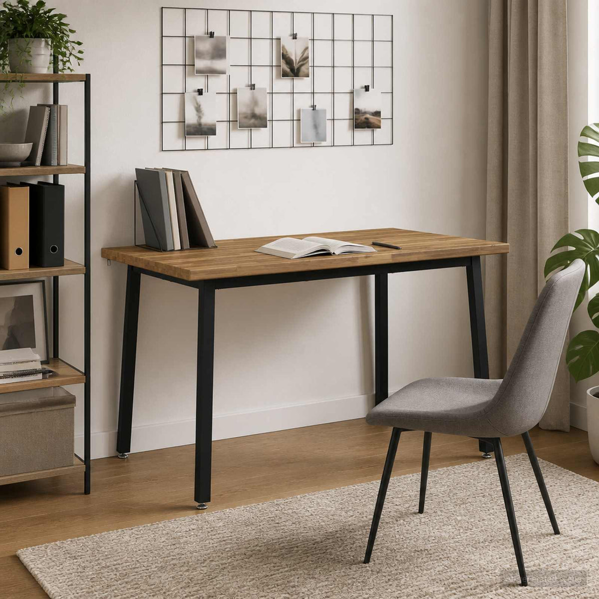 vidaXL 120 x 80 x 75 cm Solid Acacia Wood White and Black Rectangular