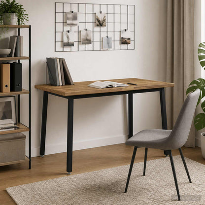 vidaXL 120 x 80 x 75 cm Solid Acacia Wood White and Black Rectangular