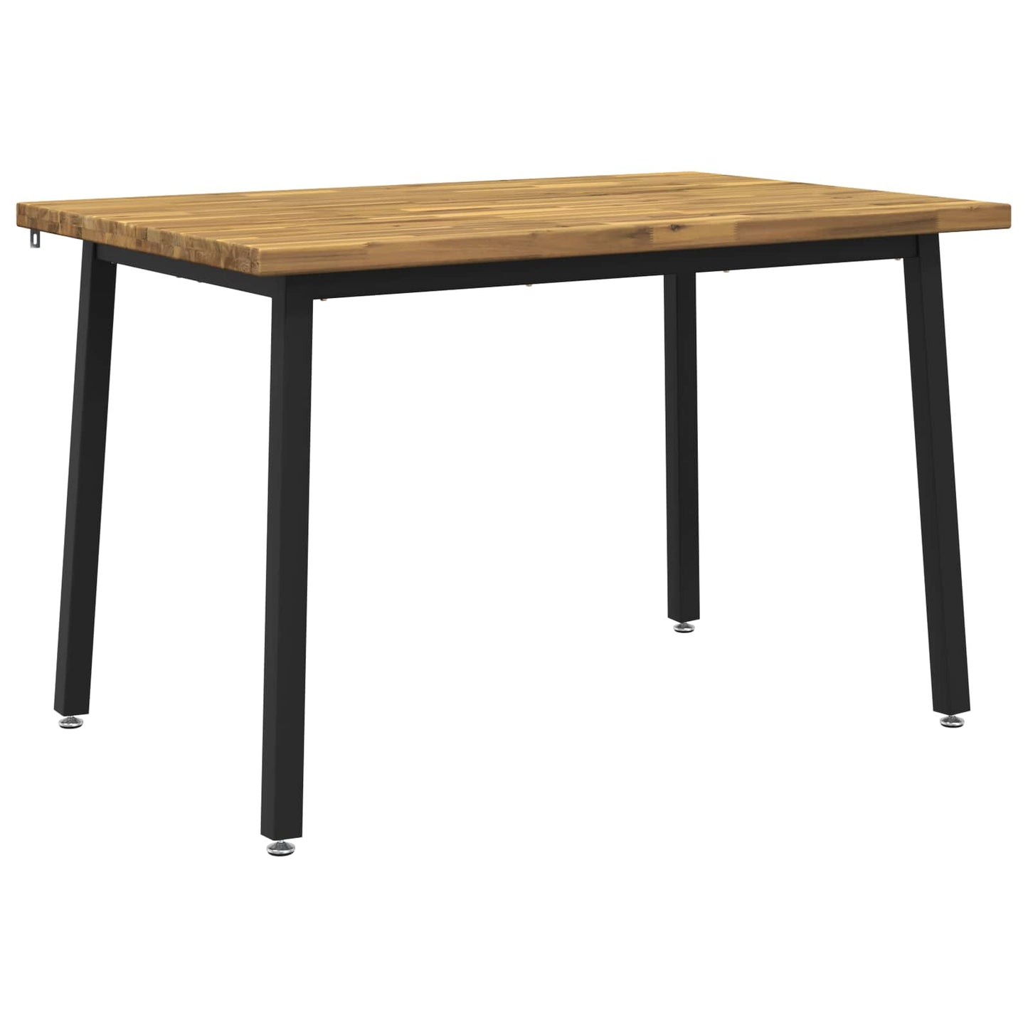vidaXL 120 x 80 x 75 cm Solid Acacia Wood White and Black Rectangular
