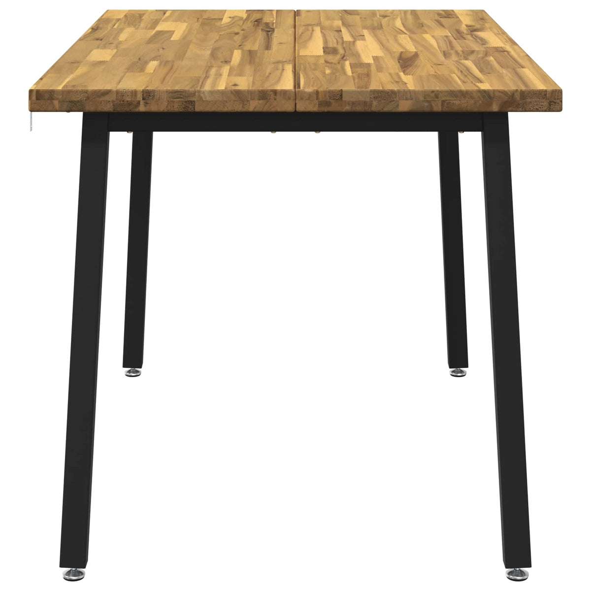 vidaXL 120 x 80 x 75 cm Solid Acacia Wood White and Black Rectangular