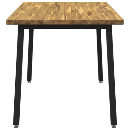 vidaXL 120 x 80 x 75 cm Solid Acacia Wood White and Black Rectangular