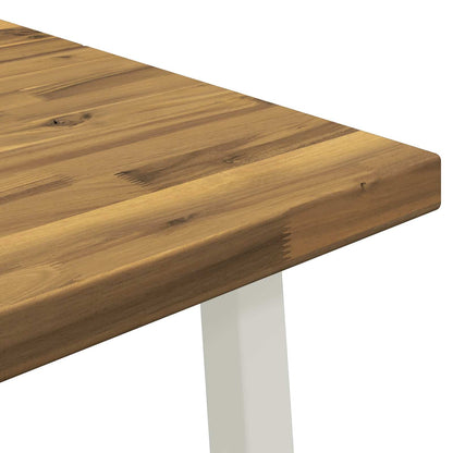 vidaXL 120 x 80 x 75 cm Solid Acacia Wood White Rectangular