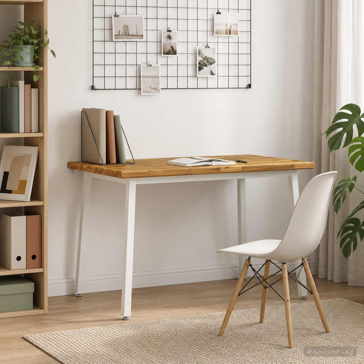 vidaXL 120 x 80 x 75 cm Solid Acacia Wood White Rectangular