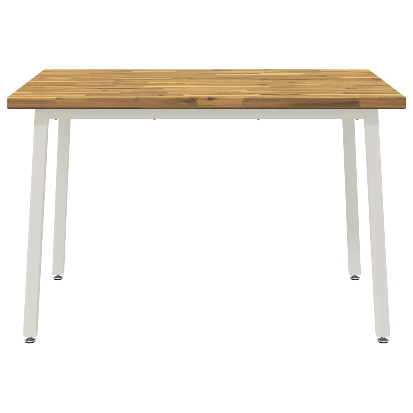 vidaXL 120 x 80 x 75 cm Solid Acacia Wood White Rectangular