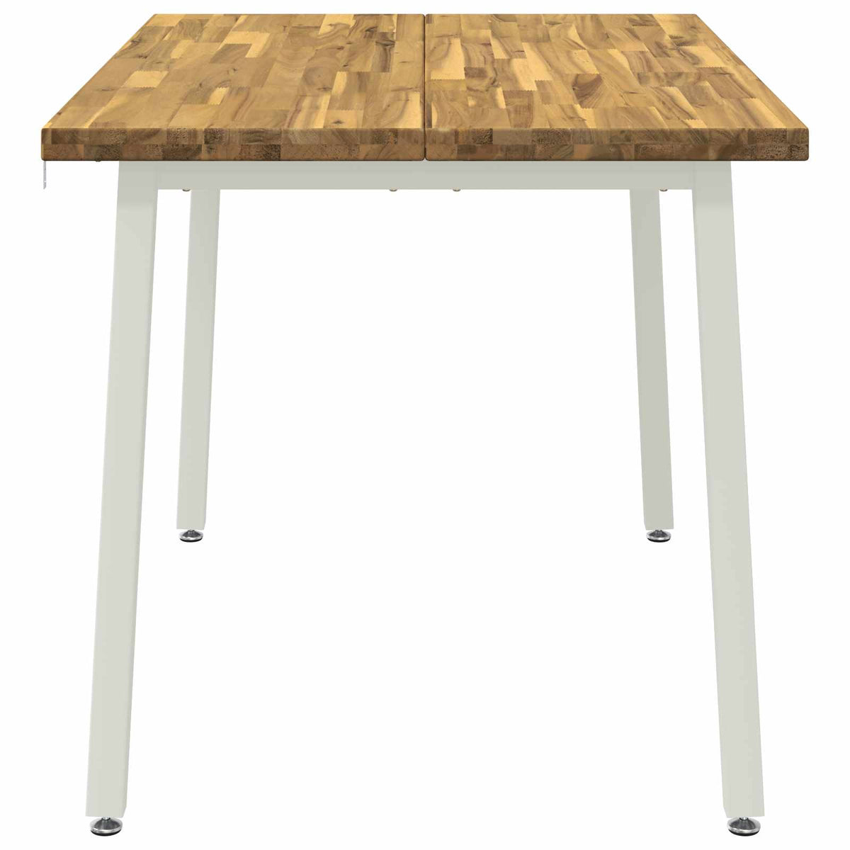 vidaXL 120 x 80 x 75 cm Solid Acacia Wood White Rectangular
