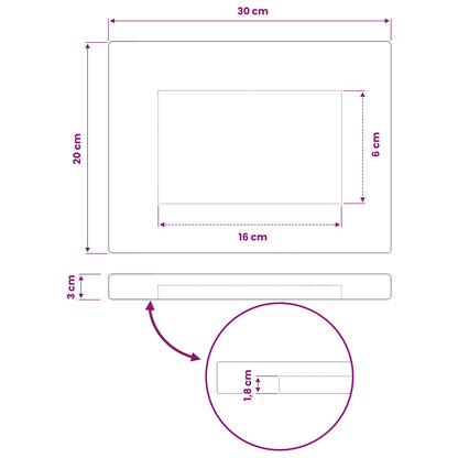 vidaXL Rectangular Table Top 30 x 20 x 3.5 cm Rectangular Natural
